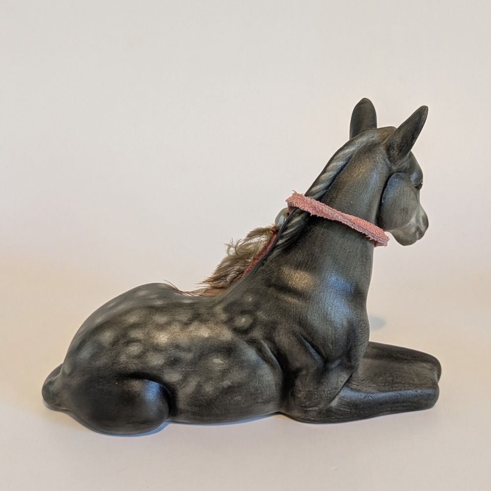 Ceramic Laying Down Horse Foal Dapple Gray 3.5" - Picture 2 of 8